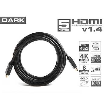 DARK DK-HD-CV14L500 HDMI KABLO AÐ DESTEKLÝ 5MT Ver1.4 ALTIN UÇLU 3D
