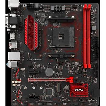 MSI A320M-GAMING-PRO AMD A320 AM4 3200MHz DDR4 HDMI DVI VGA Gaming Anakart