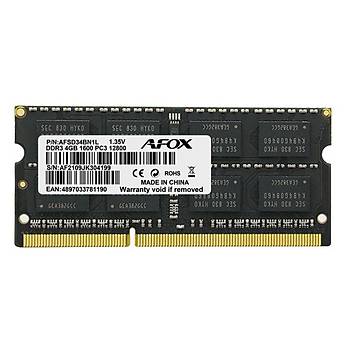 AFOX AFSD34BN1L 4GB 1600MHZ DDR3 SODIMM Notebook Ram