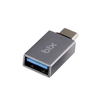 DAYTONA BIX ADP-01 USB Tip-C => USB Tip-A 3.0 ÇEVİ (Giriş: Type-C => Çıkış :USB 3.0 Type-A) Alüminyum
