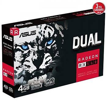 ASUS DUAL-RX560-4G RX560 4GB GDDR5 128Bit HDMI/2xDP PCI-E 3.0 DX12