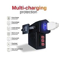 Motosiklet Gidonu Led Dijital Ekran arj Soketi Voltmetre Adaptr ift USB 3.1A