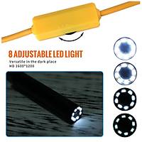 Wifi Endoskop Kamera 8mm 8 Led HD 1200P 1m Sert Kablo Su Geirmez