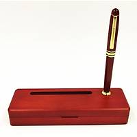 Maun Tkenmez Kalem Ahap Kartvizitlik Kutulu Hediye Set 0.5mm