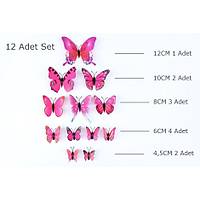 PVC Mknatsl Kelebek 12 li Duvar Ssleme Dekorasyon Model U1