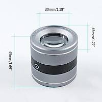 10X Iþýklý Metal Silindir Büyüteç 30mm Ölçekli Cam Lens USB Þarjlý