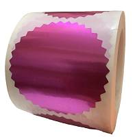Alminyum Kendinden Yapkanl Etiket Pembe Renk 50 adet 50mm ap