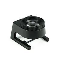 20X Optik Cam Lens Büyüteç 3 LED Işık Metal Gövde Katlanır Cetvel 
