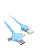 NOHON 3 in 1 USB H?zl? ?arj / Veri Kablosu C Tipi Lightning Mikro 1 mt Siyah