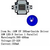 10W High Power 395-400nm Ultra Violet ip Led + Driver Adaptr Set
