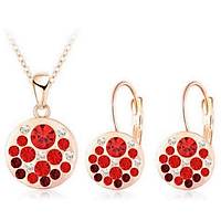 Kolye Kpe Set Red Passion Avusturya Kristal Rose Gold Altn Kaplama 