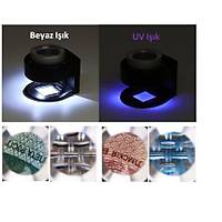 30X Lp Kuma Katlanr Metal lekli Byte Optik Cam Lens 6 Led UV/Beyaz