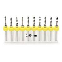 Mikro Karbr PCB Matkap Ucu Metal CNC Sondaj 10lu Set 1.95mm 