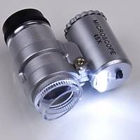 45x Mini Mikroskop Büyüteç Çift Beyaz Led Kuyumcu Lüp