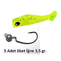 PROFISHER 5 Adet Kurun Jiket Kafa Karbon elik Kanca 3.5gr Jig Kanca