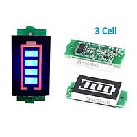 3 Cell Lityum Pil Kapasite Gsterge Modl Mavi Ekran 11.1V Li-ion