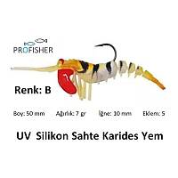 PROFISHER TPR Fosforlu Silikon Sahte Yem 5 cm 7 gr 5 Eklem