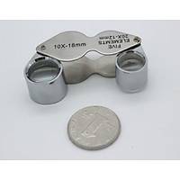 10X 18mm 20X 12mm Kuyumcu Cam Lens Çift Büyüteç Katlanır Metal Çerçeve