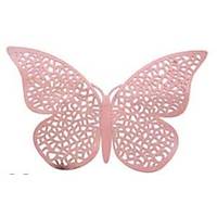 Ev Dekorasyon 3D Metalik Bakr Renk Oyma PVC Kelebek 12 li Ssleme Model Q2