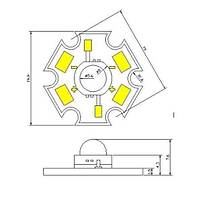 3W UV Led 395-400nm 10-15 lumen 700 mAh 3.4-3.6V 20mm PCB Yldz Siyah Bord