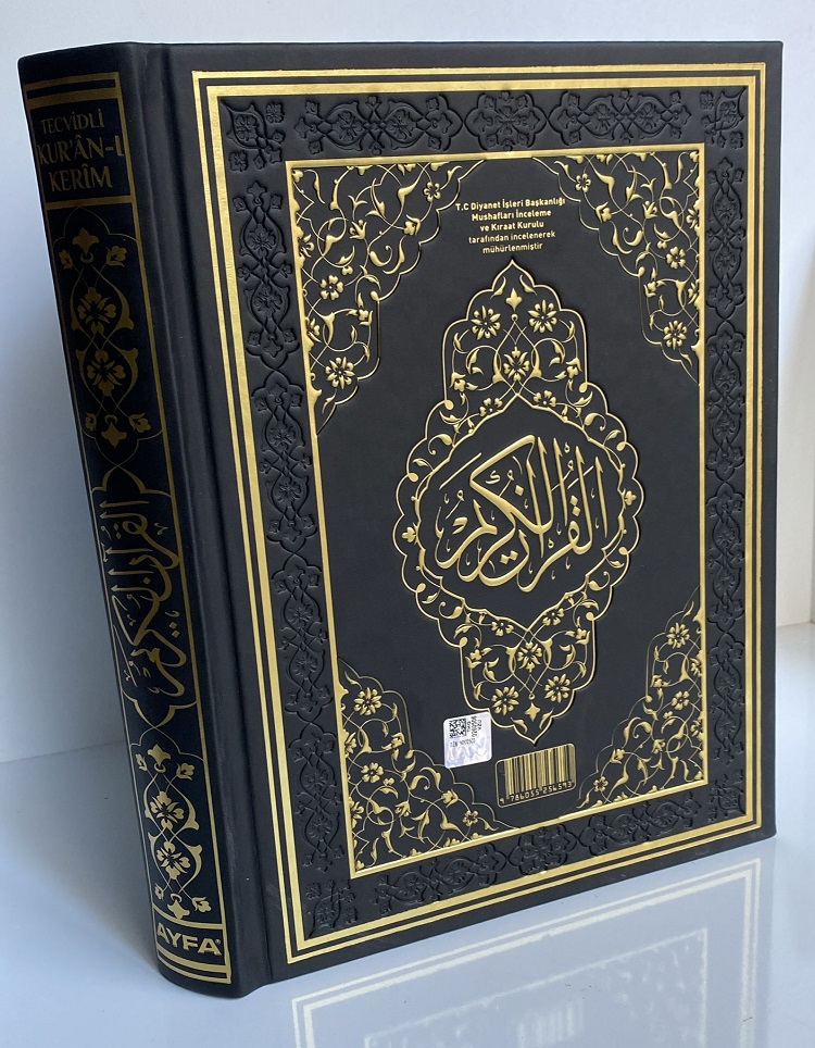 Siyah Rahle Boy Tecvidli Kuranı Kerim Termo Deri AYFA