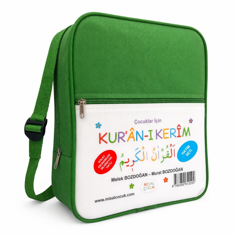 Çocuklar için Kuranı Kerim 1-30. Cüzler Set Yeşil Çantalı Misal Çocuk