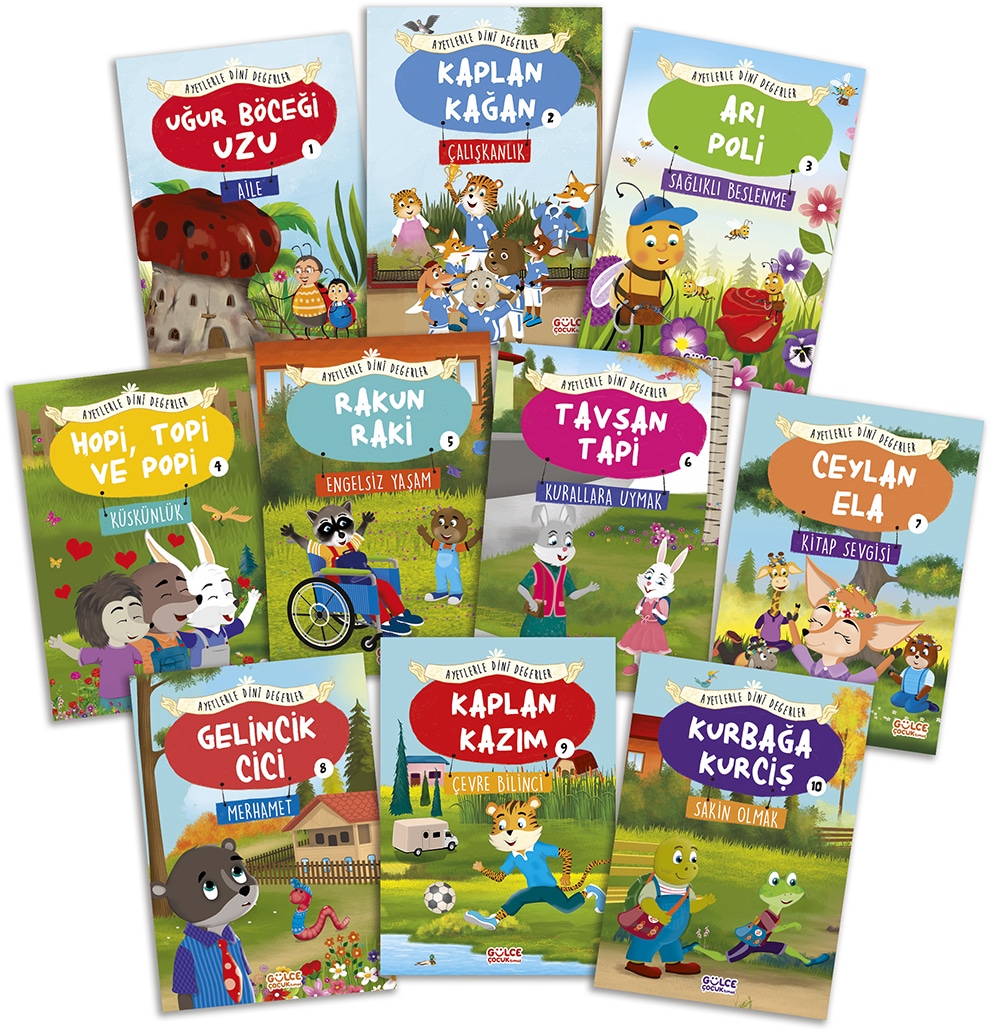 Ayetlerle Dini Değerler Set 10 Kitap Asiye Aslı Aslaner Timaş Gülce Çocuk