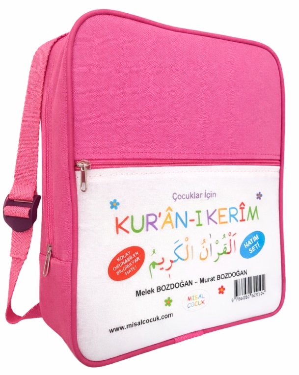 Çocuklar için Kuranı Kerim 1-30. Cüzler Set Pembe Çantalı Misal Çocuk
