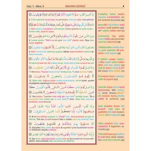 Kuran Renkli Kelime Meali ve Türkçe Latince Okunuşu, Orta