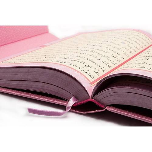 Gül Desenli Pembe Kuranı Kerim Orta AYFA