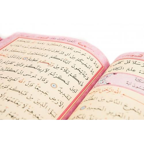 Gül Desenli Pembe Kuranı Kerim Orta AYFA