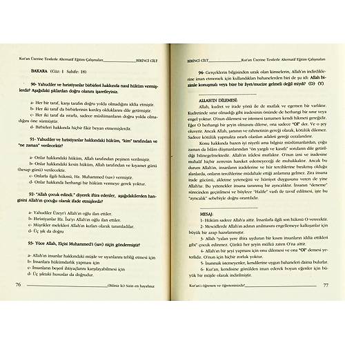 Kuran Üzerine Testlerle Alternatif Eğitim Çalışmaları