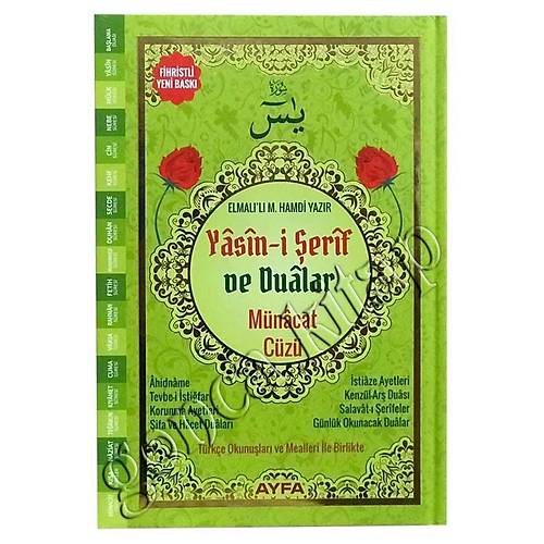 AYFA 176 Yeşil KALIN SERT CİLT Çanta Boy Münacâât Cüzü Yasin Ve Dualar