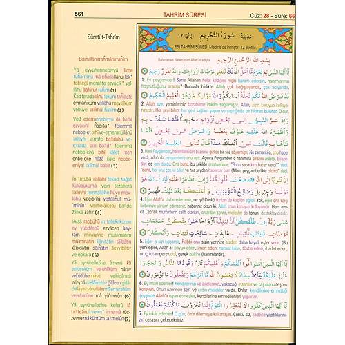 Kuran Renkli Kelime Meali ve Türkçe Latince Okunuşu, Orta