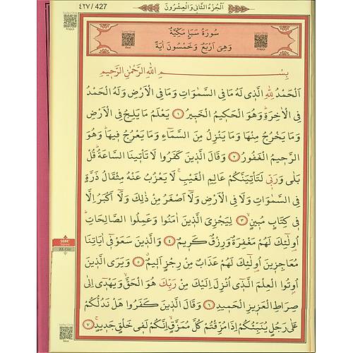 Gül Desenli Renkli Kuranı Kerim Pembe Cami Boy AYFA