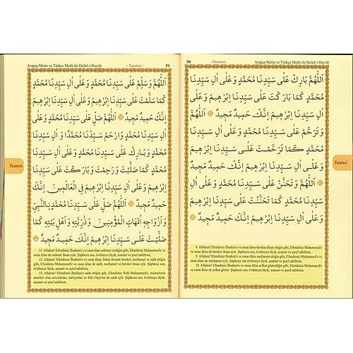 Delâilül Hayrat Salavatı Şerifeler Bilgisayar Hatlı Türkçe Mealli HAKTAN YEŞİL