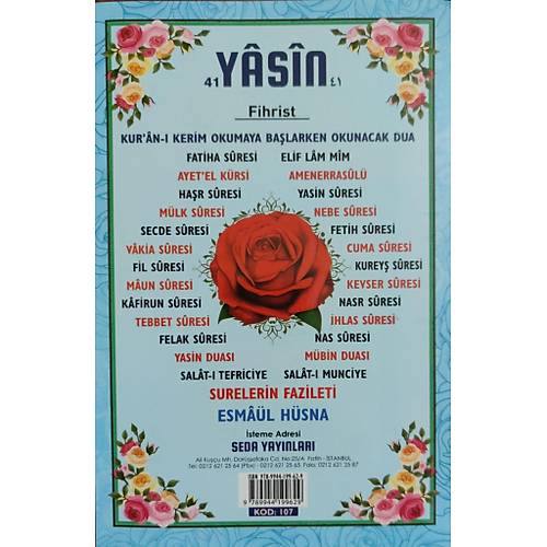 41 Yasin Cüzü Türkçe Açıklama ve Okunuşlu Orta Boy 2. Hamur 64 Sayfa
