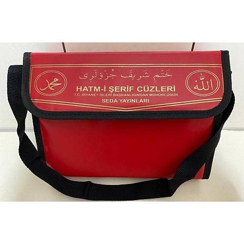 KIRMIZI Seda Orta Boy Kuranı Kerim Hatmi Şerif 30 Cüz