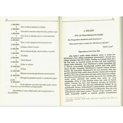 YASİN KARTON KAPAK Talimül Müteallim Tercümesi İmam Burhaneddin Zernuci