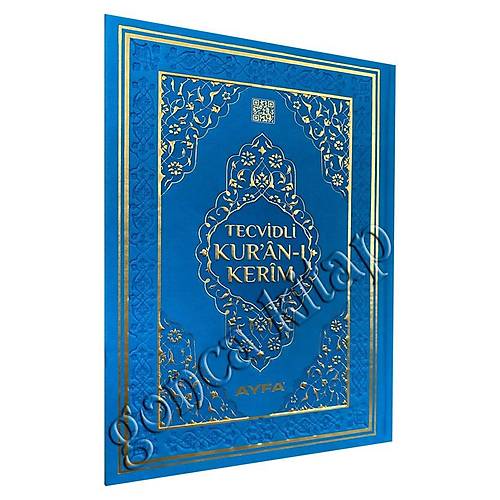 Ayfa Mavi Orta Boy Tecvidli Kuranı Kerim Termo Deri