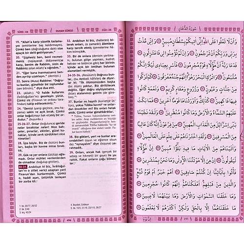 Pembe Cep Boy Mushaf ve Meal Termo Ciltli Feyzül Furkan Kuranı Kerim ve Tefsirli Meali
