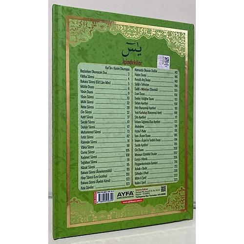AYFA YEŞİL Orta Boy 177 Sert Kapak Münacaat Cüzü Yasin ve Dualar