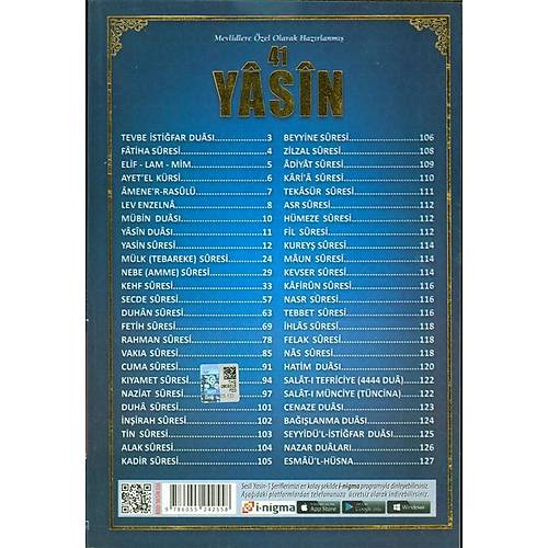 Yasini Şerif Açıklamalı ve Mealli Orta Boy Sarı Şamua Merve