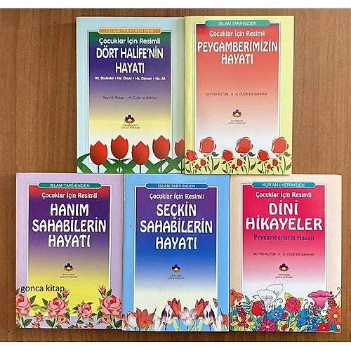Çocuklar için Resimli Dini Hikayeler Seti 5 Kitap Cep Boy Abdulhamid Cude es Sahhar