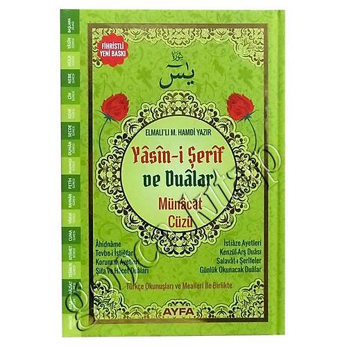 AYFA YEŞİL Orta Boy 177 Sert Kapak Münacaat Cüzü Yasin ve Dualar