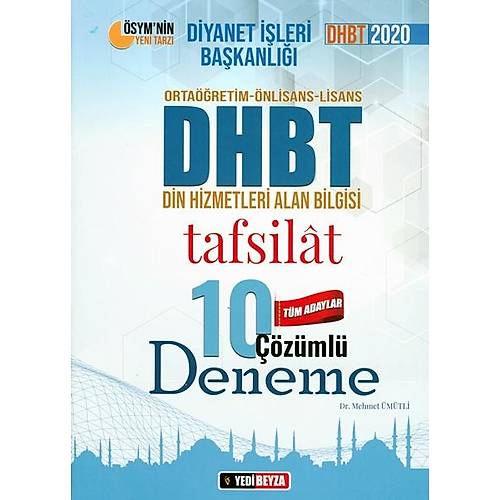 M.Ümütli 2020 DHBT Tüm Adaylar Tafsilat Çözümlü 10 Deneme Sınav