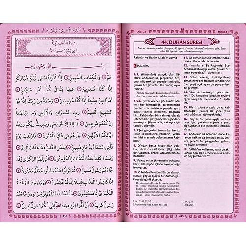 Pembe Cep Boy Mushaf ve Meal Termo Ciltli Feyzül Furkan Kuranı Kerim ve Tefsirli Meali