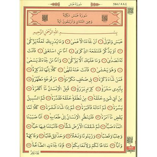Gül Desenli Renkli Kuranı Kerim Pembe Cami Boy AYFA