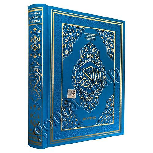 Ayfa Mavi Orta Boy Tecvidli Kuranı Kerim Termo Deri
