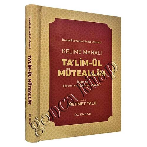Kelime Manal Talimul Muteallim Kaln Cilt Adem ener